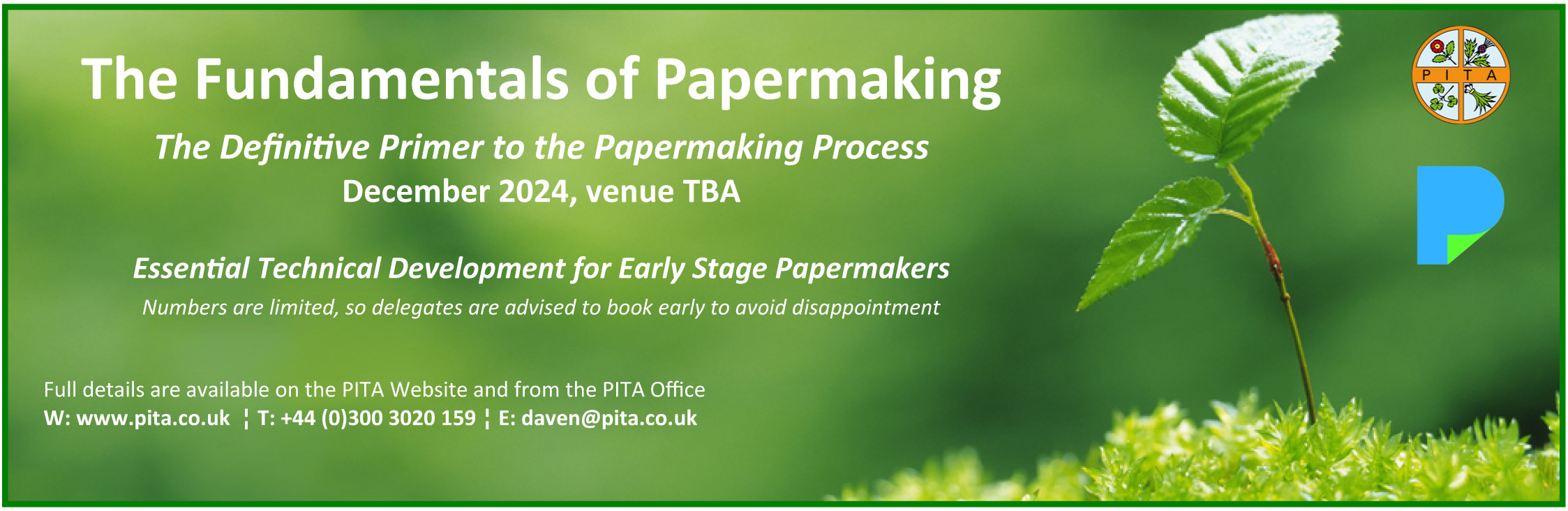 Fundamentals of Papermaking Banner Ad Dec 2024 updated contact